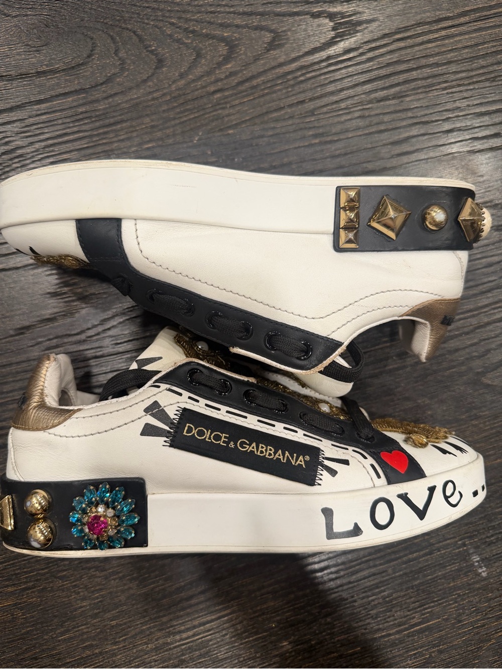 Dolce & Gabbana Leather printed sneakers size 36 1/2–6.5